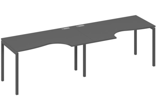 Рабочая станция эргономичная 2х140 Классика Мира Лофт, цвет антрацит премиум + антрацит