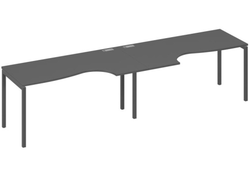 Рабочая станция эргономичная 2х160 Классика Мира Лофт, цвет антрацит премиум + антрацит