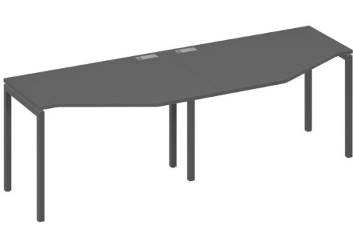 Рабочая станция эргономичная 2х120 Техно Мира Лофт, цвет антрацит премиум + антрацит