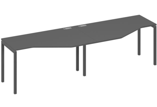 Рабочая станция эргономичная 2х140 Техно Мира Лофт, цвет антрацит премиум + антрацит