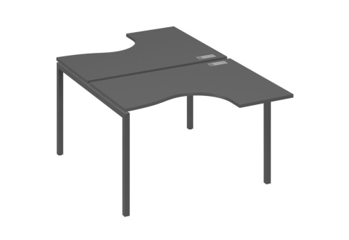 Рабочая станция эргономичная 2х120 Классика Мира Лофт, цвет антрацит премиум + антрацит