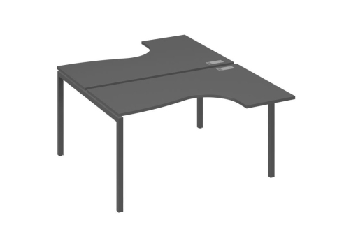 Рабочая станция эргономичная 2х140 Классика Мира Лофт, цвет антрацит премиум + антрацит