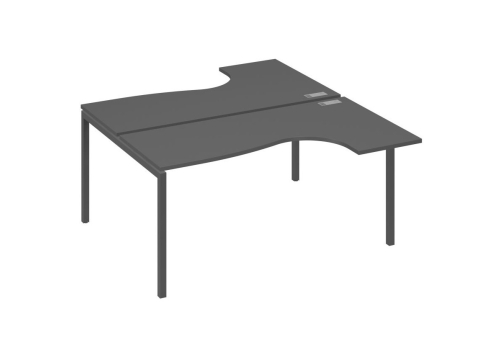 Рабочая станция эргономичная 2х160 Классика Мира Лофт, цвет антрацит премиум + антрацит