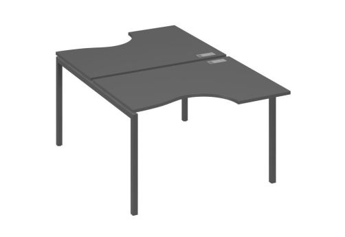 Рабочая станция эргономичная 2х120 Классика Мира Лофт, цвет антрацит премиум + антрацит