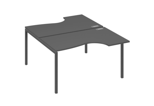 Рабочая станция эргономичная 2х140 Классика Мира Лофт, цвет антрацит премиум + антрацит