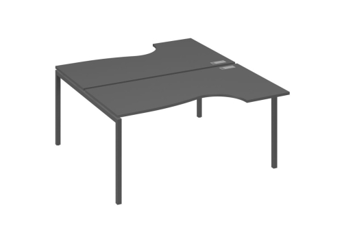 Рабочая станция эргономичная 2х160 Классика Мира Лофт, цвет антрацит премиум + антрацит