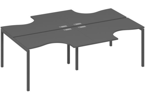 Рабочая станция эргономичная 4х120 Классика Мира Лофт, цвет антрацит премиум + антрацит
