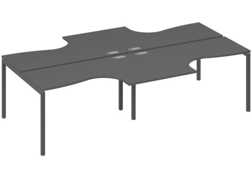 Рабочая станция эргономичная 4х140 Классика Мира Лофт, цвет антрацит премиум + антрацит