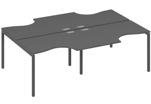 Рабочая станция эргономичная 4х120 Классика Мира Лофт, цвет антрацит премиум + антрацит