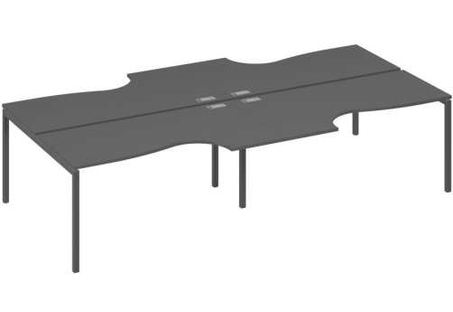 Рабочая станция эргономичная 4х160 Классика Мира Лофт, цвет антрацит премиум + антрацит