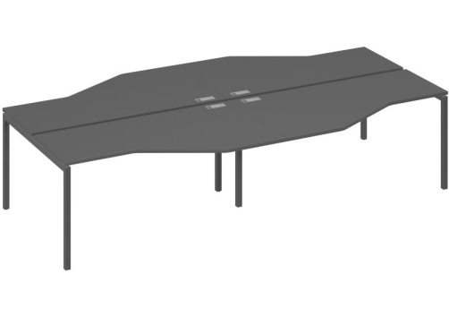 Рабочая станция эргономичная 4х160 Техно Мира Лофт, цвет антрацит премиум + антрацит