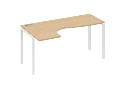 Стол эргономичный левый Классика Мира Лофт, цвет натуральный дуб + белый