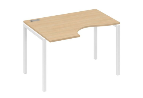 Стол эргономичный левый Классика Мира Лофт, цвет натуральный дуб + белый