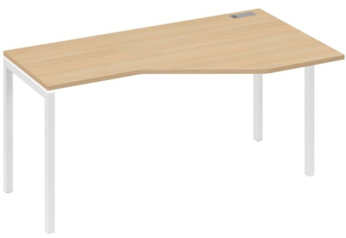 Стол эргономичный правый Техно Мира Лофт, цвет натуральный дуб + белый