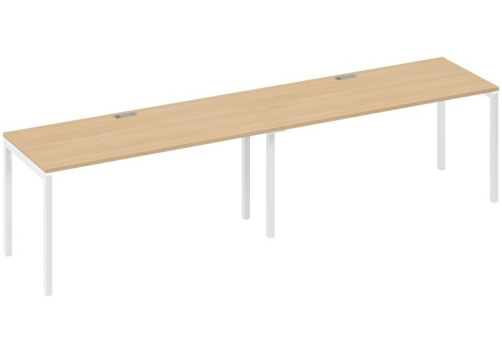 Рабочая станция 2х160 Мира Лофт, цвет натуральный дуб + белый