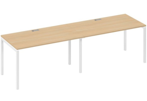 Рабочая станция 2х140 Мира Лофт, цвет натуральный дуб + белый