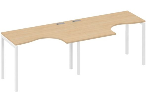 Рабочая станция эргономичная 2х120 Классика Мира Лофт, цвет натуральный дуб + белый