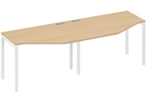 Рабочая станция эргономичная 2х120 Техно Мира Лофт, цвет натуральный дуб + белый