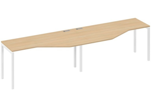 Рабочая станция эргономичная 2х160 Техно Мира Лофт, цвет натуральный дуб + белый