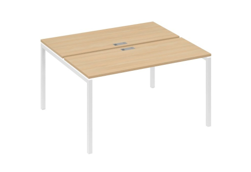 Рабочая станция 2х140 Мира Лофт, цвет натуральный дуб + белый
