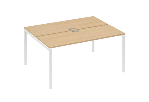 Рабочая станция 2х160 Мира Лофт, цвет натуральный дуб + белый