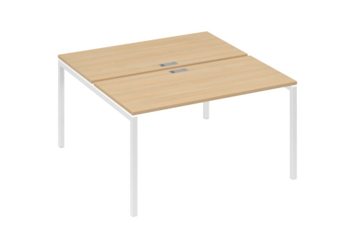 Рабочая станция 2х140 Мира Лофт, цвет натуральный дуб + белый
