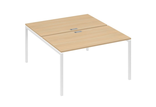 Рабочая станция 2х140 Мира Лофт, цвет натуральный дуб + белый