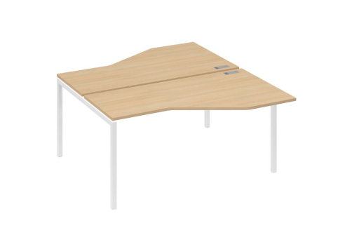 Рабочая станция эргономичная 2х160 Техно Мира Лофт, цвет натуральный дуб + белый