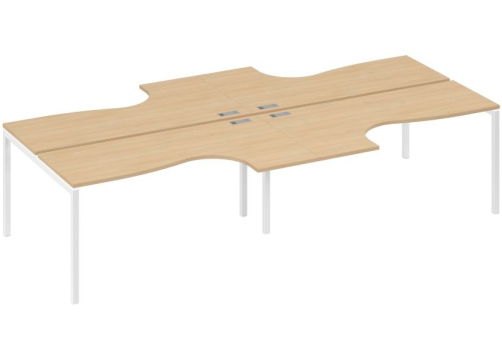 Рабочая станция эргономичная 4х160 Классика Мира Лофт, цвет натуральный дуб + белый