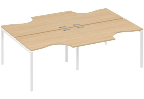 Рабочая станция эргономичная 4х120 Классика Мира Лофт, цвет натуральный дуб + белый