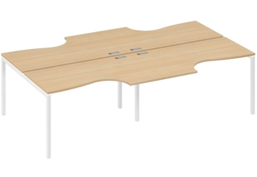 Рабочая станция эргономичная 4х140 Классика Мира Лофт, цвет натуральный дуб + белый