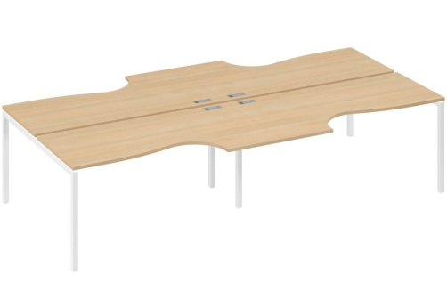 Рабочая станция эргономичная 4х160 Классика Мира Лофт, цвет натуральный дуб + белый
