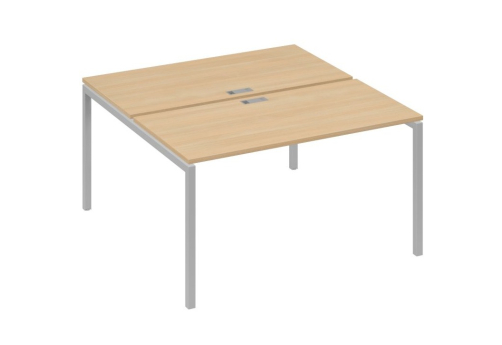 Рабочая станция 2х140 Мира Лофт, цвет натуральный дуб + серый