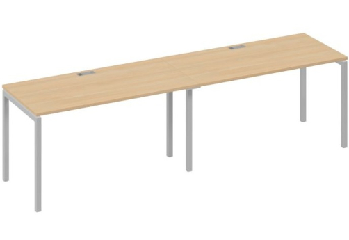 Рабочая станция 2х140 Мира Лофт, цвет натуральный дуб + серый
