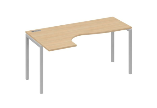 Стол эргономичный левый Классика Мира Лофт, цвет натуральный дуб + серый