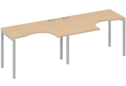 Рабочая станция эргономичная 2х120 Классика Мира Лофт, цвет натуральный дуб + серый