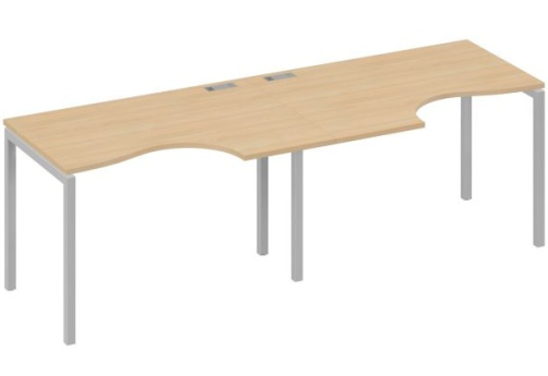 Рабочая станция эргономичная 2х120 Классика Мира Лофт, цвет натуральный дуб + серый