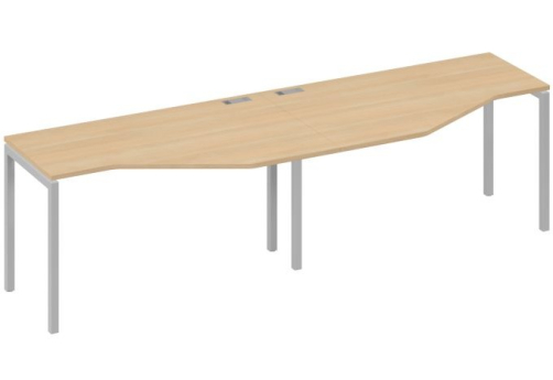 Рабочая станция эргономичная 2х140 Техно Мира Лофт, цвет натуральный дуб + серый