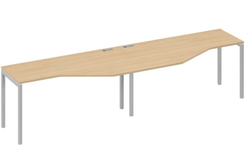 Рабочая станция эргономичная 2х160 Техно Мира Лофт, цвет натуральный дуб + серый