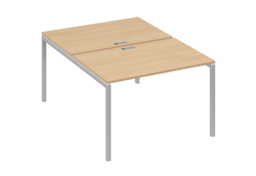 Рабочая станция 2х120 Мира Лофт, цвет натуральный дуб + серый