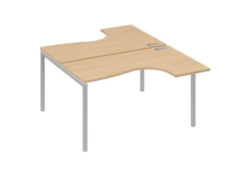 Рабочая станция эргономичная 2х140 Классика Мира Лофт, цвет натуральный дуб + серый