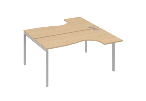 Рабочая станция эргономичная 2х160 Классика Мира Лофт, цвет натуральный дуб + серый