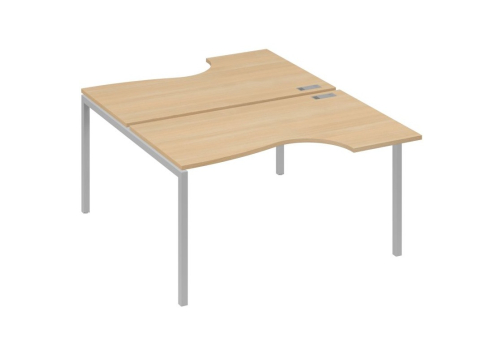 Рабочая станция эргономичная 2х140 Классика Мира Лофт, цвет натуральный дуб + серый