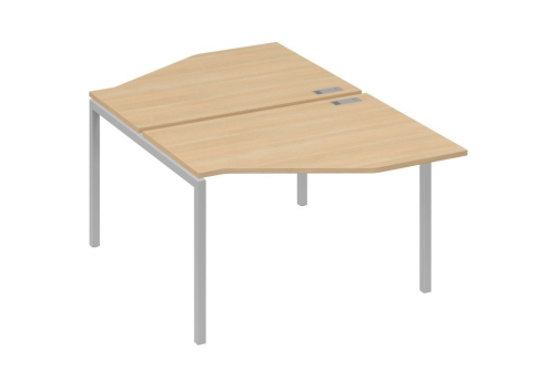 Рабочая станция эргономичная 2х120 Техно Мира Лофт, цвет натуральный дуб + серый