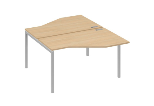 Рабочая станция эргономичная 2х140 Техно Мира Лофт, цвет натуральный дуб + серый