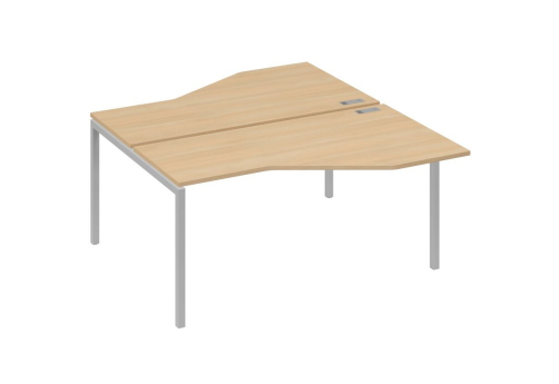 Рабочая станция эргономичная 2х160 Техно Мира Лофт, цвет натуральный дуб + серый