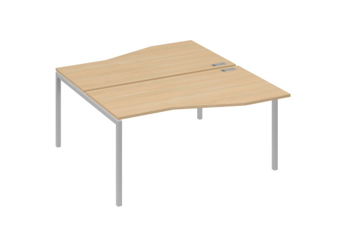 Рабочая станция эргономичная 2х160 Техно Мира Лофт, цвет натуральный дуб + серый