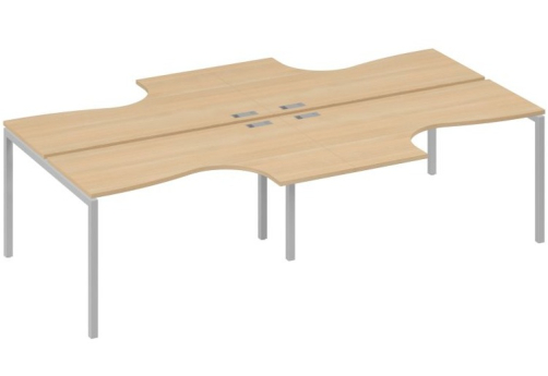 Рабочая станция эргономичная 4х140 Классика Мира Лофт, цвет натуральный дуб + серый