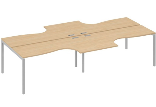 Рабочая станция эргономичная 4х160 Классика Мира Лофт, цвет натуральный дуб + серый