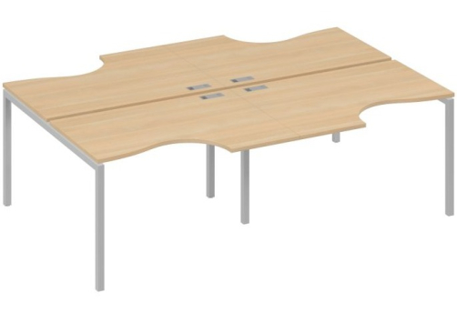 Рабочая станция эргономичная 4х120 Классика Мира Лофт, цвет натуральный дуб + серый
